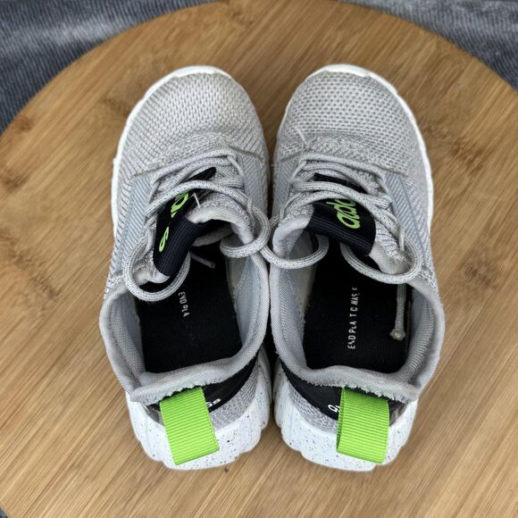 Adidas Running Shoes Kids Size 11K Gray Green Three Stripes Speckled IG2486 - Picture 6 of 10